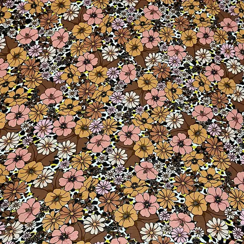 Viscolycra Estampada - Floral Miúdo Bege