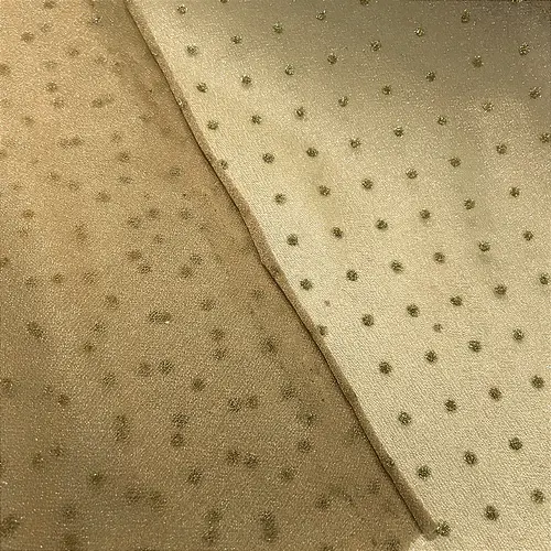 Tule Poá Brilhante - Bege - 1,50m de Largura