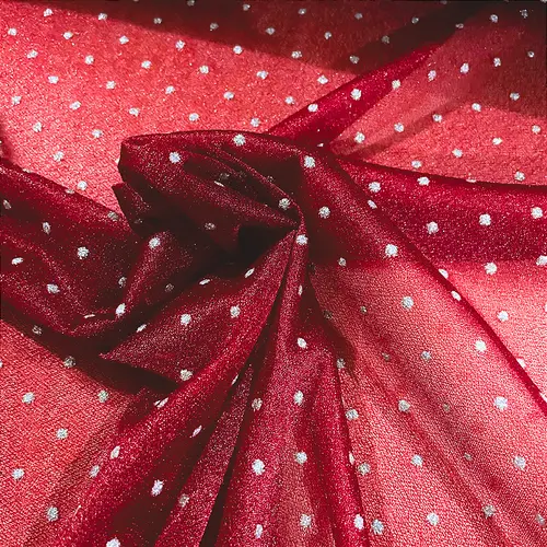 Tule Poá Brilhante - Marsala Claro - 1,50m de Largura