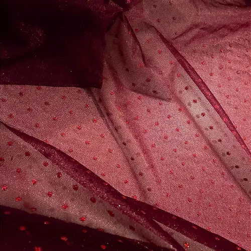 Tule Poá Brilhante - Marsala - 1,50m de Largura