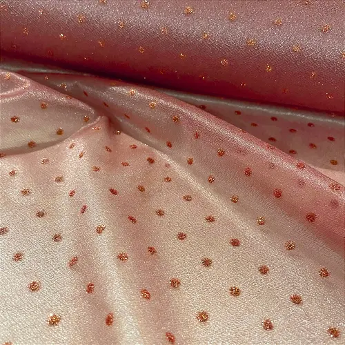 Tule Poá Brilhante - Rose - 1,50m de Largura