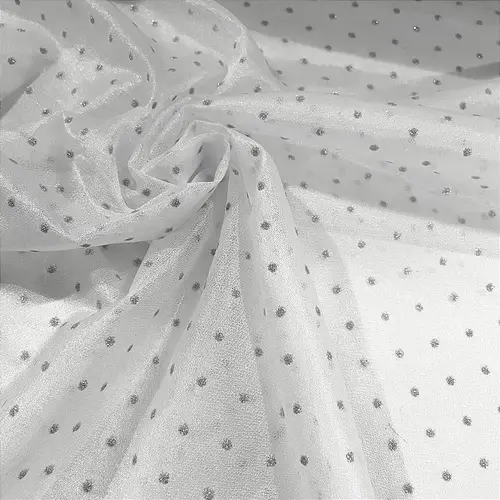 Tule Poá Brilhante - Branco - 1,50m de Largura