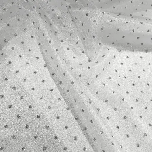 Tule Poá Brilhante - Branco - 1,50m de Largura