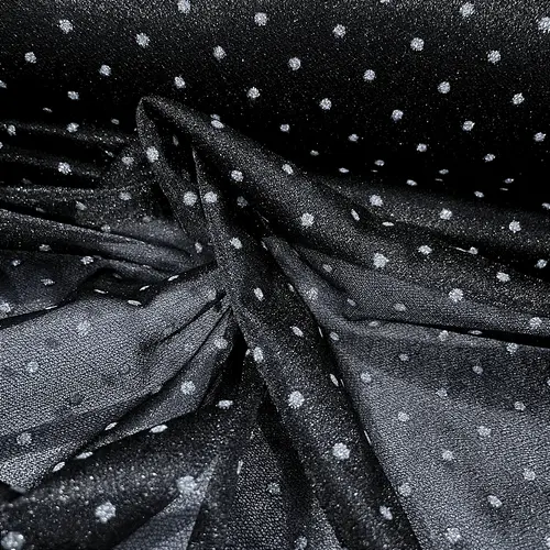 Tule Poá Brilhante - Preto - 1,50m de Largura