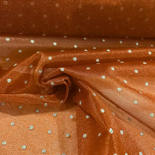 Tule Poá Brilhante - Caramelo - 1,50m de Largura