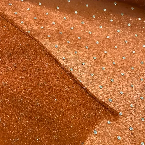 Tule Poá Brilhante - Caramelo - 1,50m de Largura