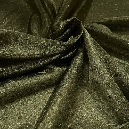 Tule Poá Brilhante - Verde Militar - 1,50m de Largura