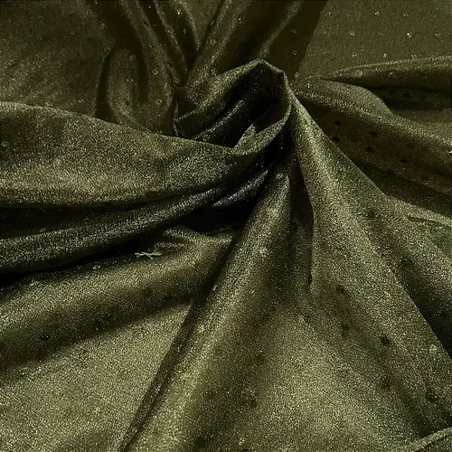 Tule Poá Brilhante - Verde Militar - 1,50m de Largura