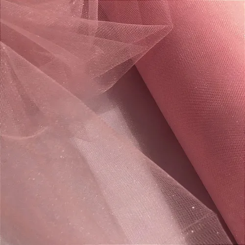 Tecido Tule com Brilho - Rose - 3,20m de Largura