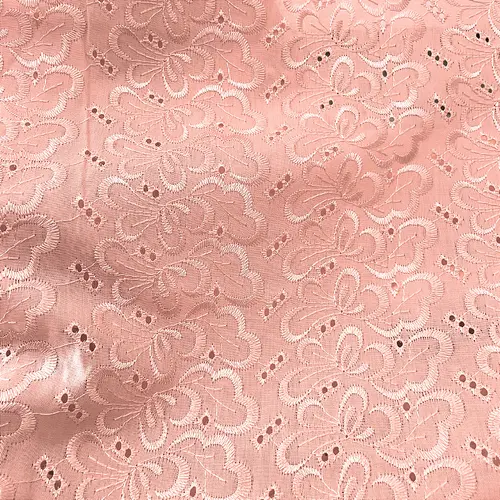 Laise Bordado Austríaco - Borboleta Floral Pêssego - 1,30m de Largura