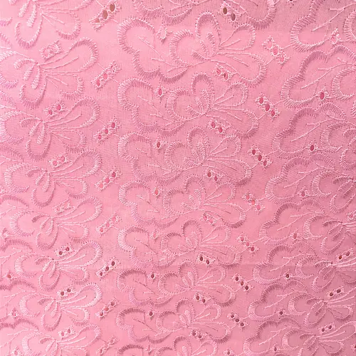 Laise Bordado Austríaco - Borboleta Floral Rosa Claro - 1,30m de Largura