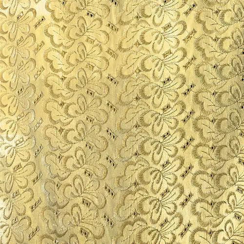 Laise Bordado Austríaco - Borboleta Floral Amarelo - 1,30m de Largura