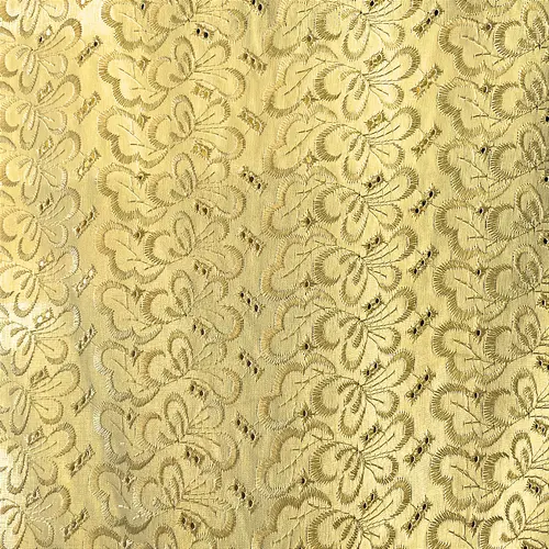 Laise Bordado Austríaco - Borboleta Floral Amarelo - 1,30m de Largura