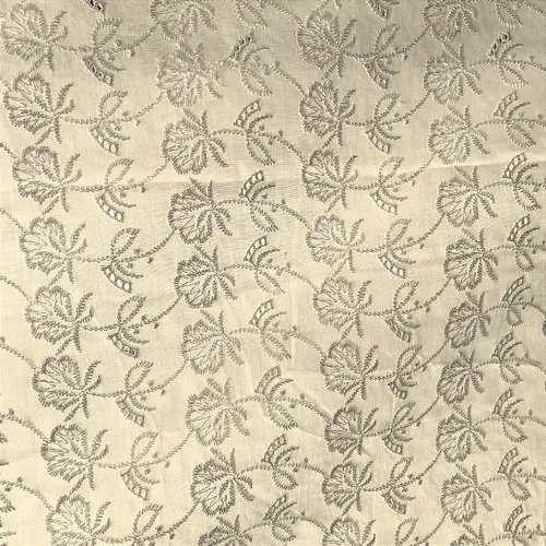 Laise Bordado Austríaco - Ramagem Creme - 1,30m de Largura