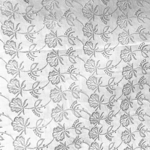 Laise Bordado Austríaco - Ramagem Branco - 1,30m de Largura