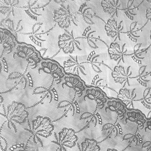 Laise Bordado Austríaco - Ramagem Branco - 1,30m de Largura