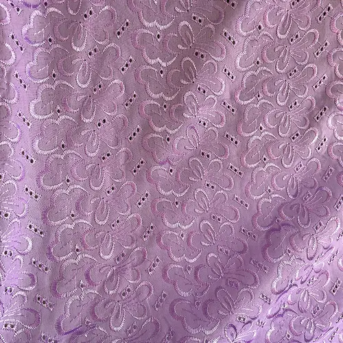 Laise Bordado Austríaco - Borboleta Floral Lilás - 1,30m de Largura