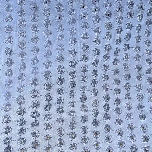 Laise Bordado Austríaco - Pontos Azul Claro - 1,30m de Largura