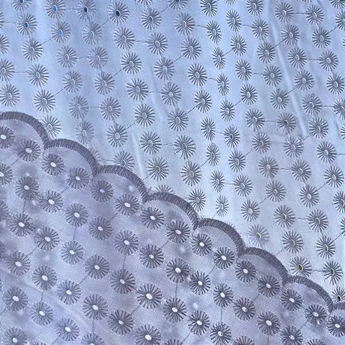 Laise Bordado Austríaco - Pontos Azul Claro - 1,30m de Largura