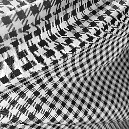 Tricoline Estampado 100% Poliéster - Xadrez Preto 7mm - 1,50m de Largura