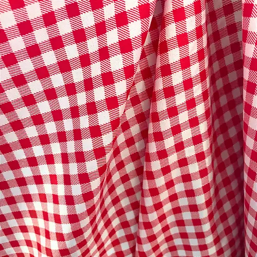 Tricoline Estampado 100% Poliéster - Xadrez Vermelho 7mm - 1,50m de Largura