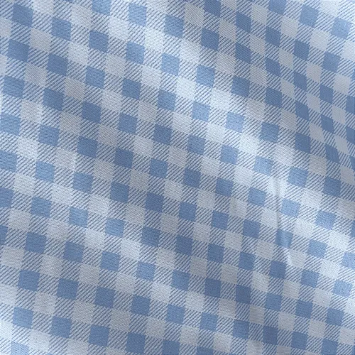 Tricoline Estampado 100% Poliéster - Xadrez Azul Claro 7mm - 1,50m de Largura