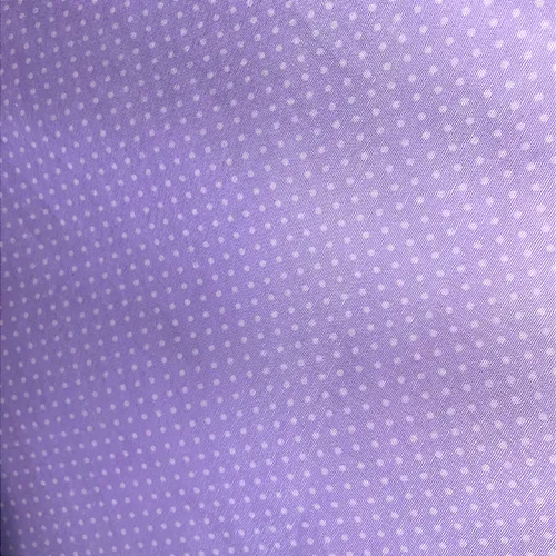 Tricoline Estampado Poliéster - Poá Branco Fundo Lilás - 1,50m de Largura