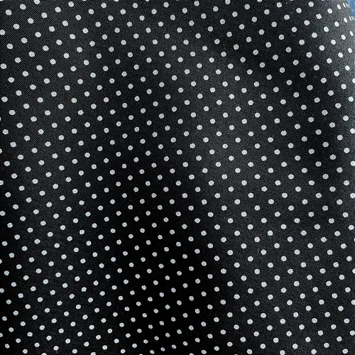 Tricoline Estampado Poliéster - Poá Branco Fundo Preto - 1,50m de Largura