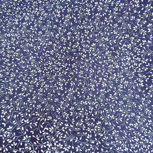 Tricoline Estampado Poliéster - Ramagem Azul Marinho - 1,50m de Largura