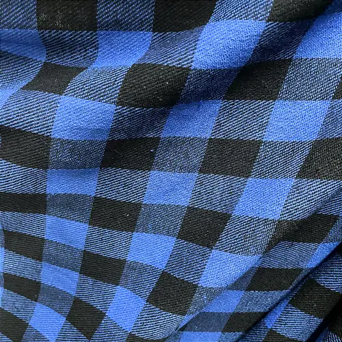 Flanela Xadrez Cachá - Azul Royal e Preto