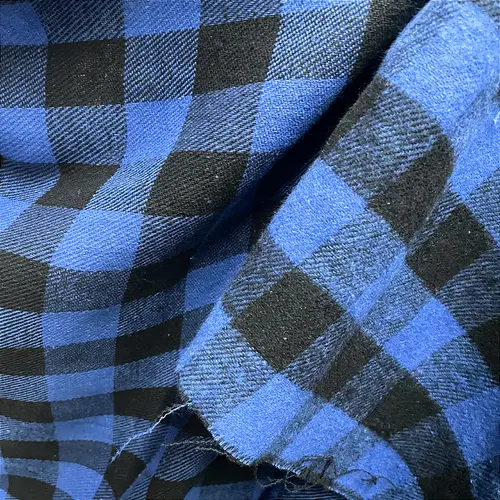 Flanela Xadrez Cachá - Azul Royal e Preto