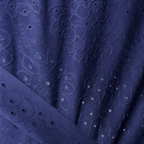 Malha Laise Vitral Floral - Azul Marinho - 1,60m de Largura
