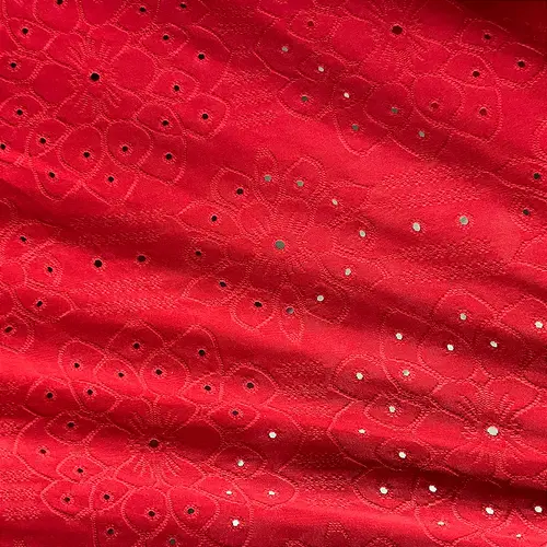 Malha Laise Vitral Floral - Vermelho - 1,60m de Largura