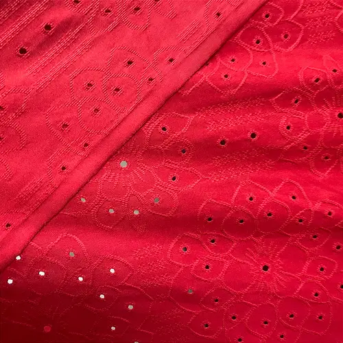 Malha Laise Vitral Floral - Vermelho - 1,60m de Largura