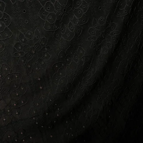 Malha Laise Vitral Floral - Preto - 1,60m de Largura