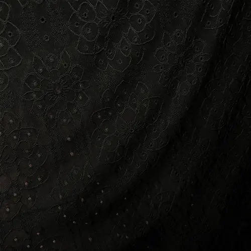 Malha Laise Vitral Floral - Preto - 1,60m de Largura