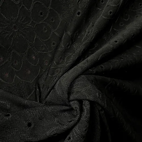 Malha Laise Vitral Floral - Preto - 1,60m de Largura