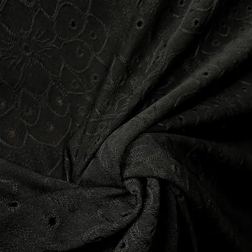 Malha Laise Vitral Floral - Preto - 1,60m de Largura