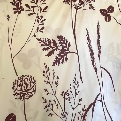 Percal 300 Fios Estampado Poliéster - Folhagem Marsala - 2,50m de Largura