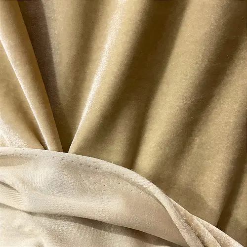 Tecido Veludo Cristal - Bege Claro - 1,50m de Largura