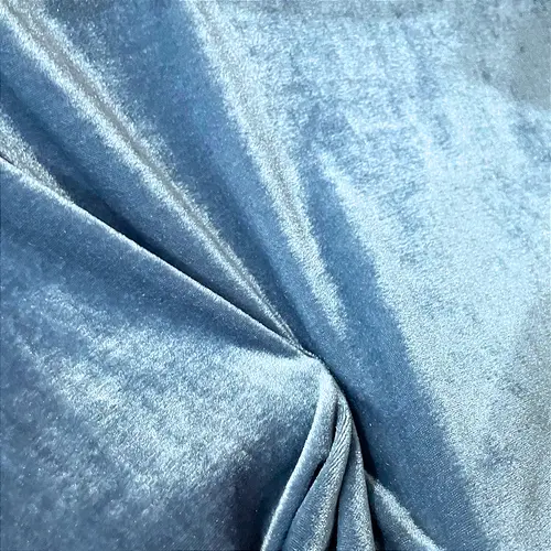Tecido Veludo Cristal - Azul Claro - 1,50m de Largura