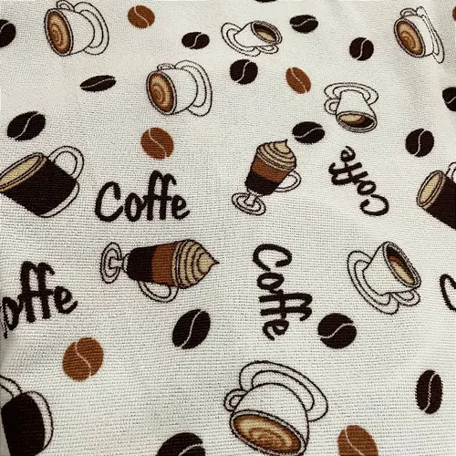 Tecido Atoalhado de Microfibra Estampado - Coffe - 1,47m de Largura | Alta Absorção e Secagem Rápida
