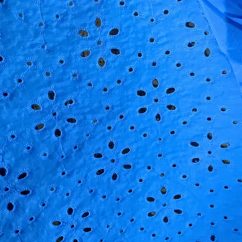 Laise Bordado 100% Algodão - Vitral Azul - 1,40m de Largura