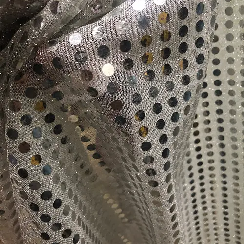 Tecido Paetê Fantasia - Branco - 1,10m de Largura