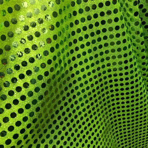Tecido Paetê Fantasia - Verde Limão - 1,10m de Largura