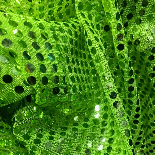 Tecido Paetê Fantasia - Verde Limão - 1,10m de Largura