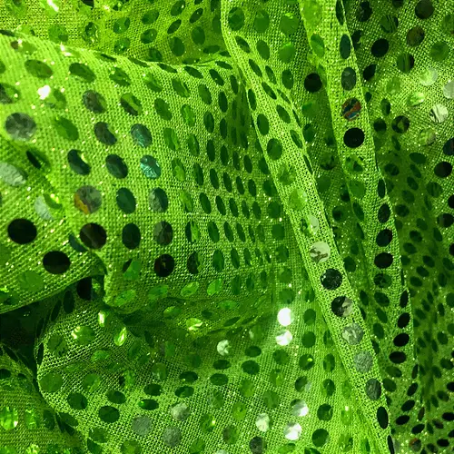 Tecido Paetê Fantasia - Verde Limão - 1,10m de Largura