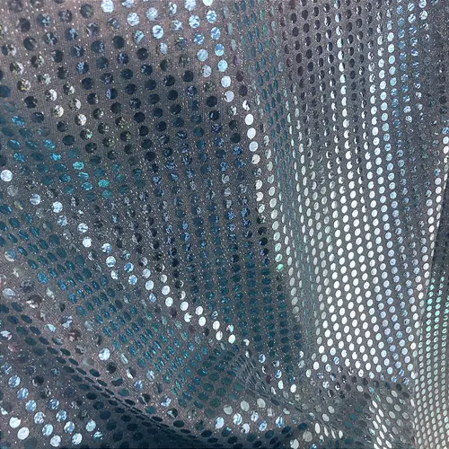 Tecido Paetê Fantasia - Azul Bebê - 1,10m de Largura