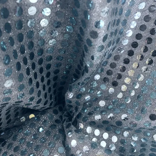 Tecido Paetê Fantasia - Azul Bebê - 1,10m de Largura