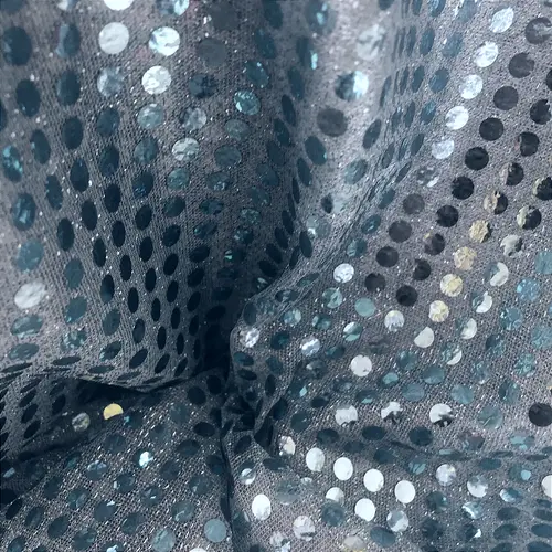 Tecido Paetê Fantasia - Azul Bebê - 1,10m de Largura